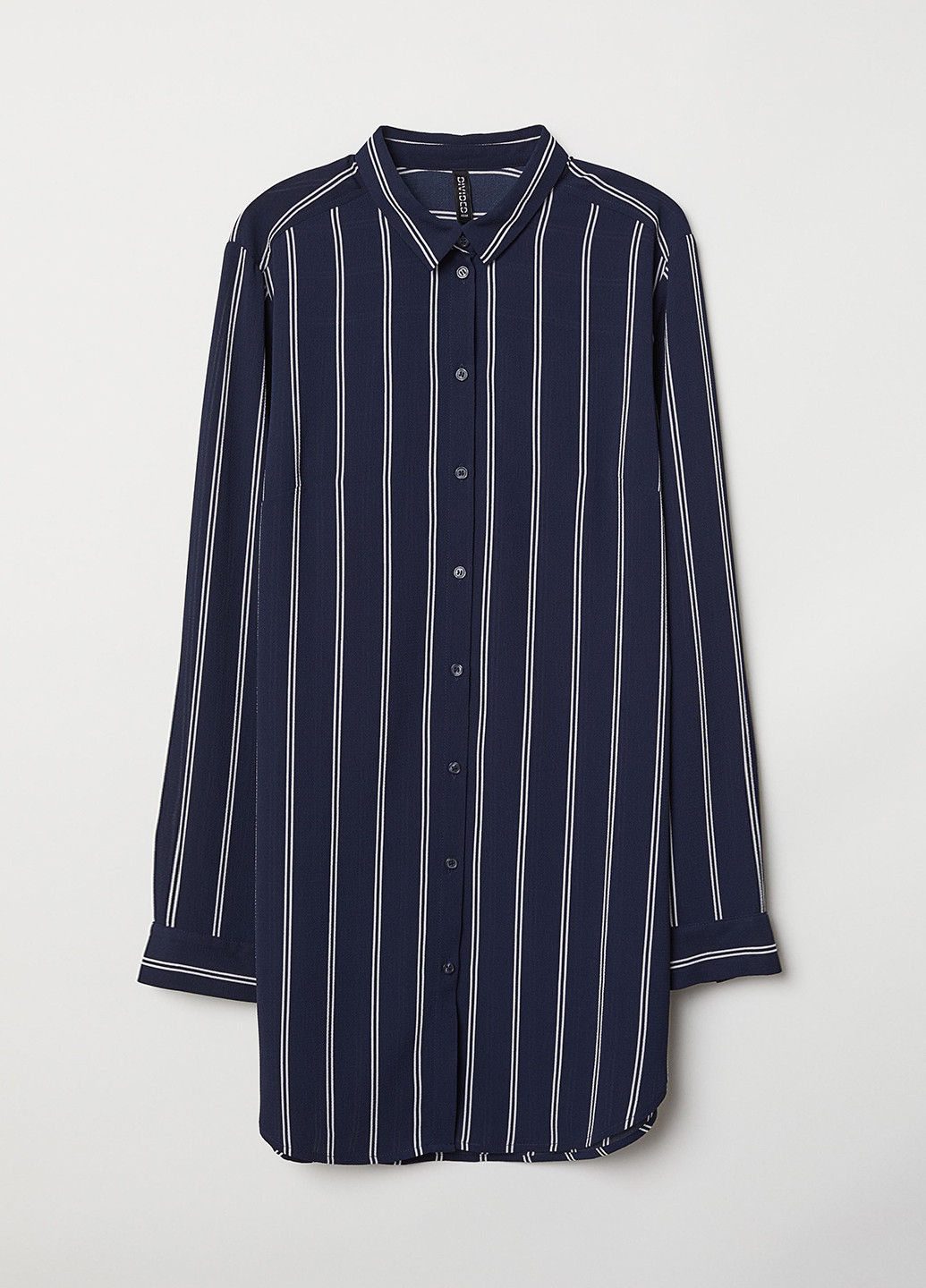 Темно-синяя кэжуал рубашка в полоску H&M