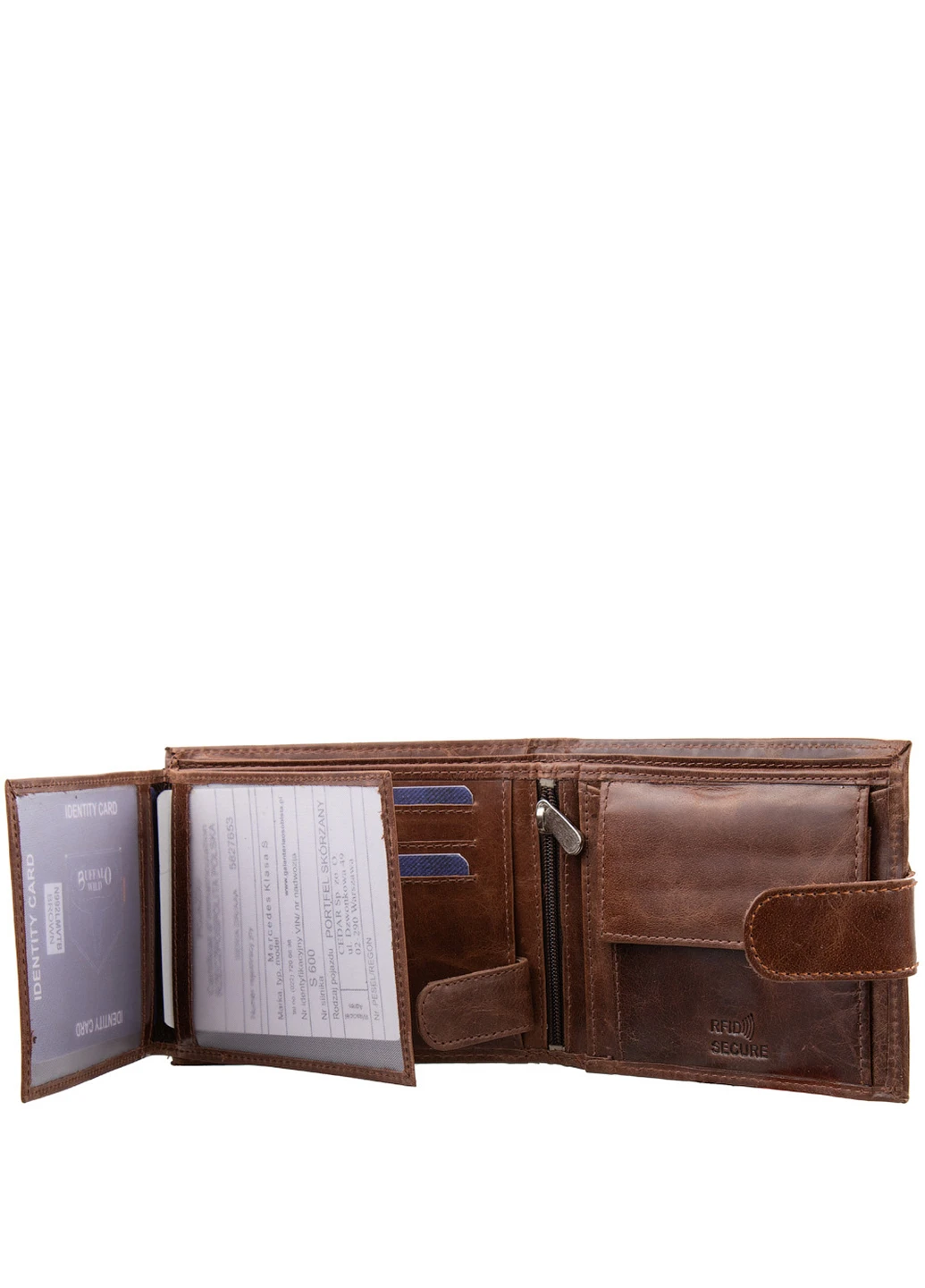 Мужское кожаное портмоне 12,5х10х2 см Buffalo Wild (232989353)
