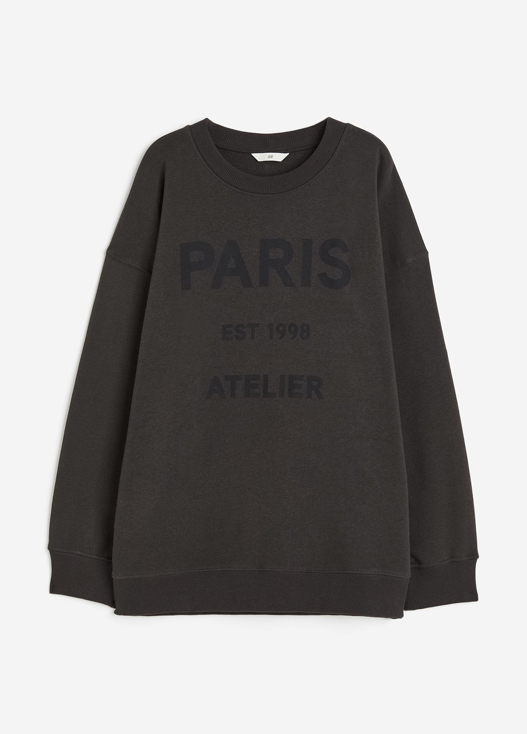 Темно-серый світшот H&M надпись без декора (366488538)