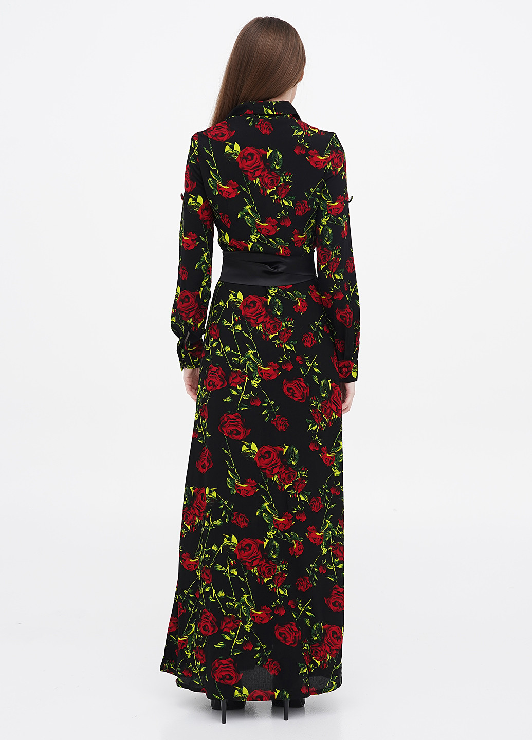 Чорна кежуал сукня сорочка Laura Bettini з квітковим принтом