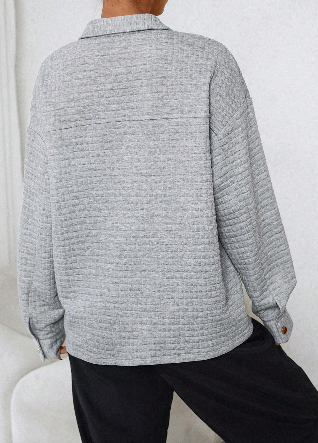 Серая демисезонная куртка куртка-пиджак SHEIN