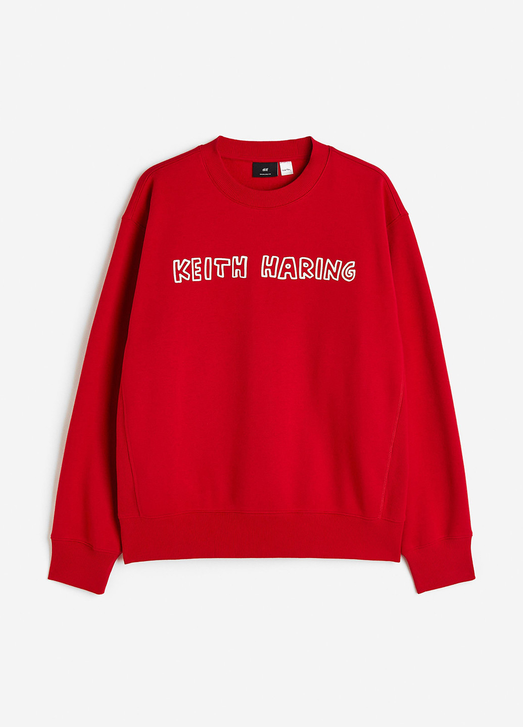 Красный свитшот H&M надпись без декора (366488413)