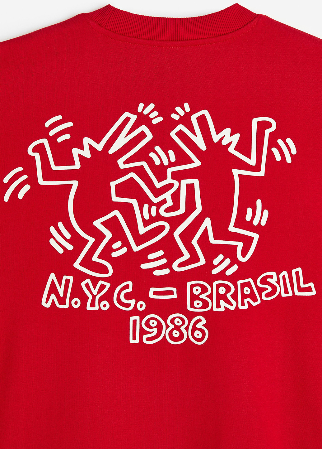 Красный свитшот H&M надпись без декора (366488413)