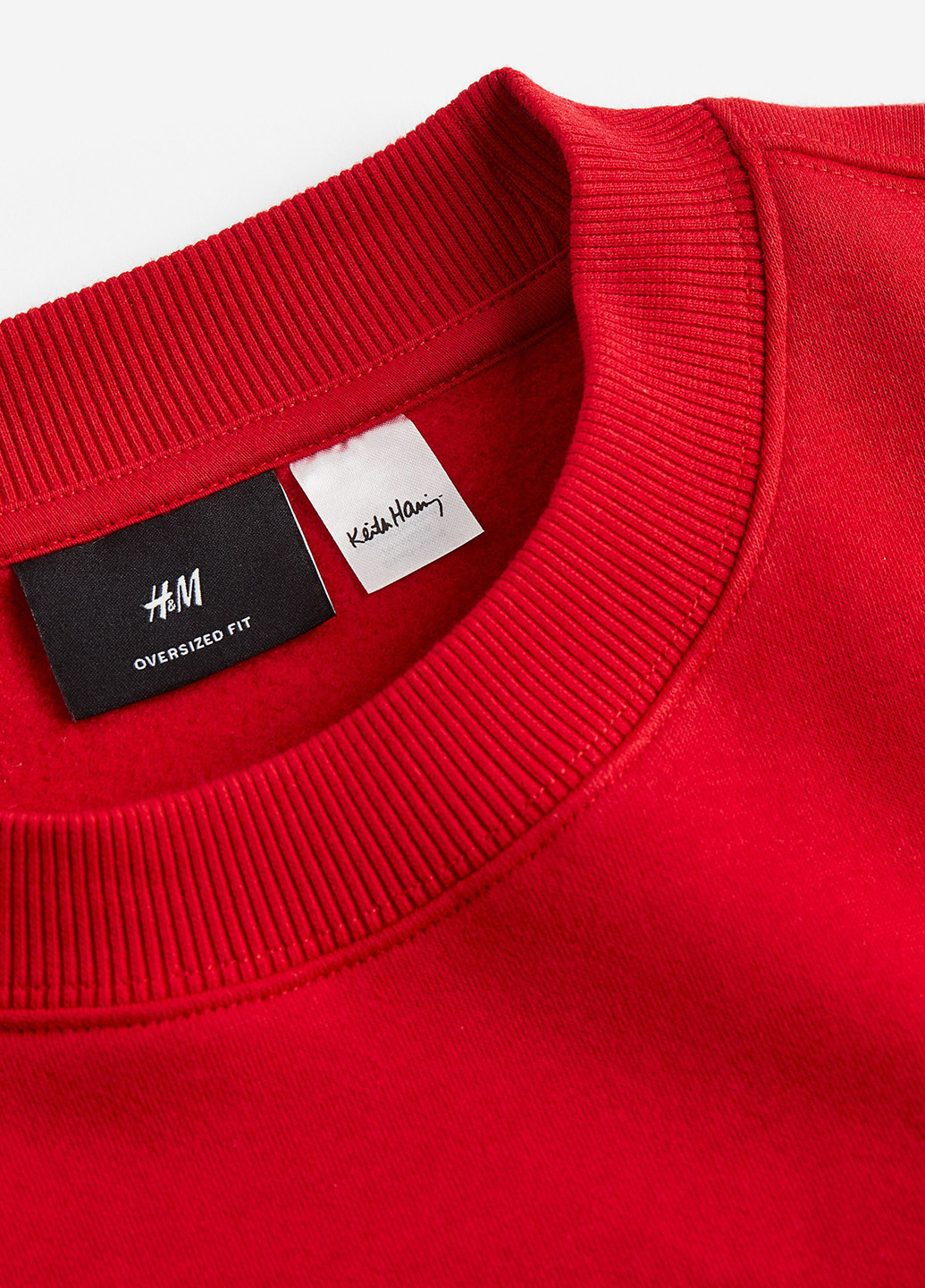 Красный свитшот H&M надпись без декора (366488413)