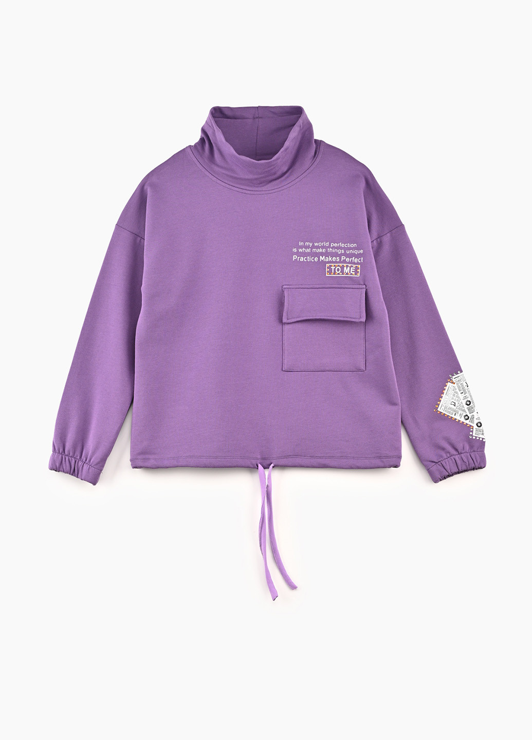 Dominik свитшот надпись сиреневый кэжуал хлопок