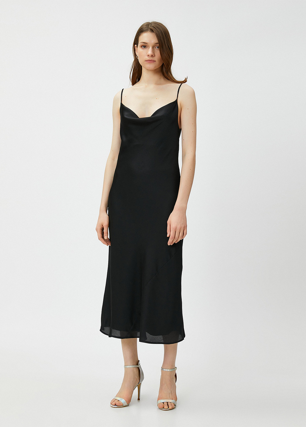 Чорна кежуал сукня сукня-комбінація KOTON однотонна