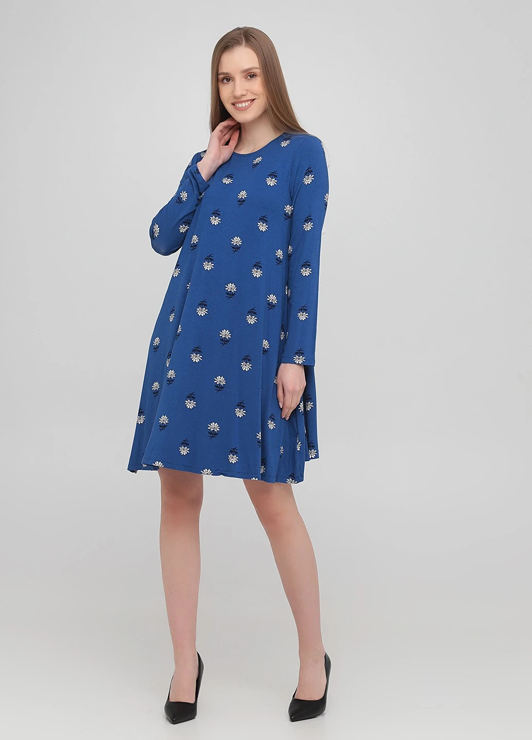 Синее кэжуал платье Old Navy с цветочным принтом