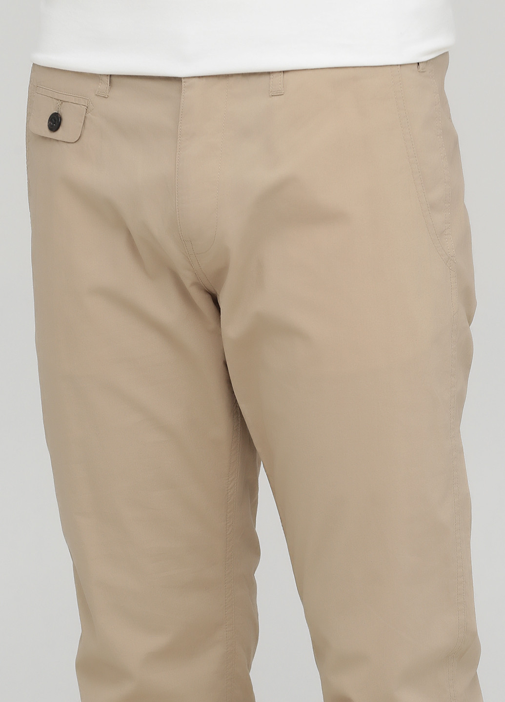 Светло-бежевые кэжуал демисезонные прямые брюки JACK&JONES