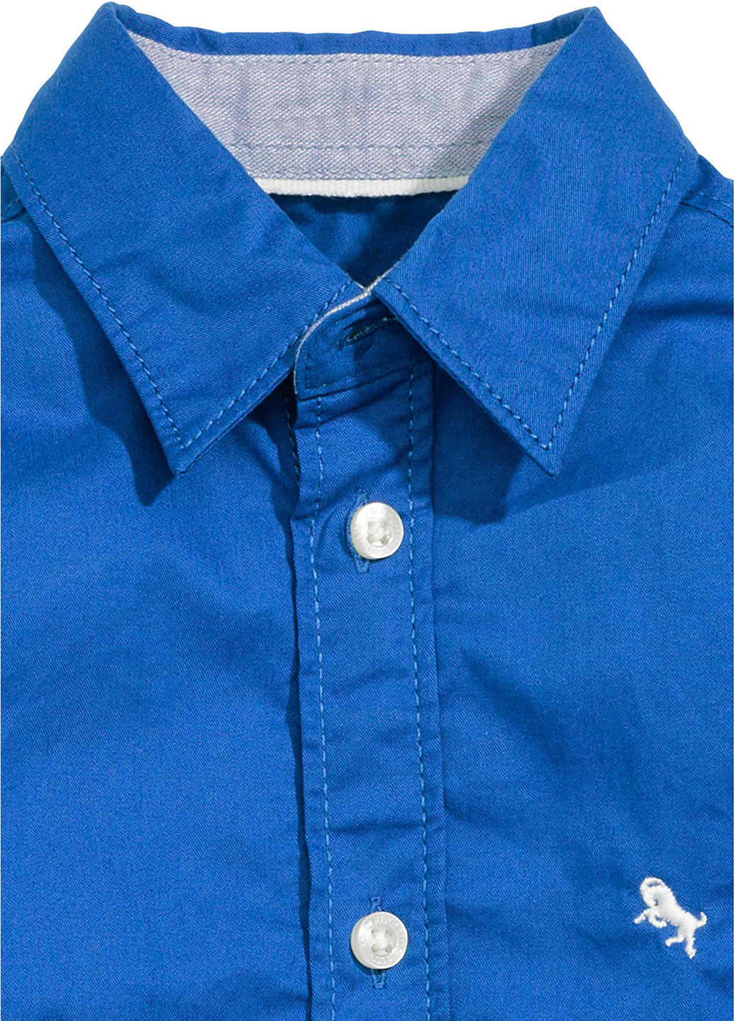 Васильковая кэжуал рубашка однотонная H&M