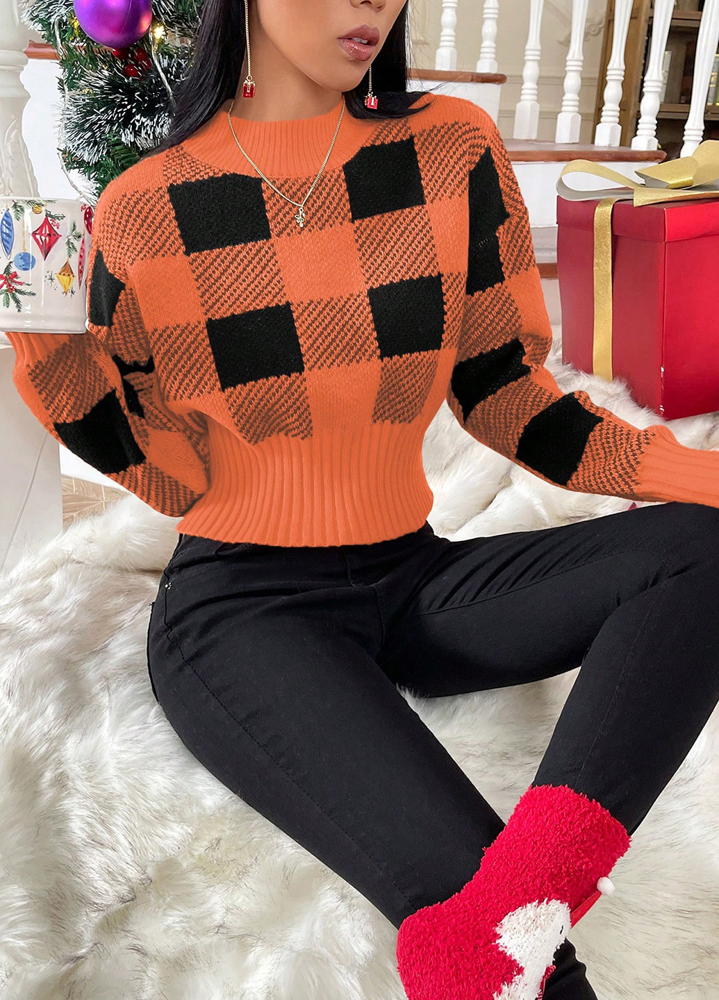 Комбинированный демисезонный джемпер джемпер SHEIN