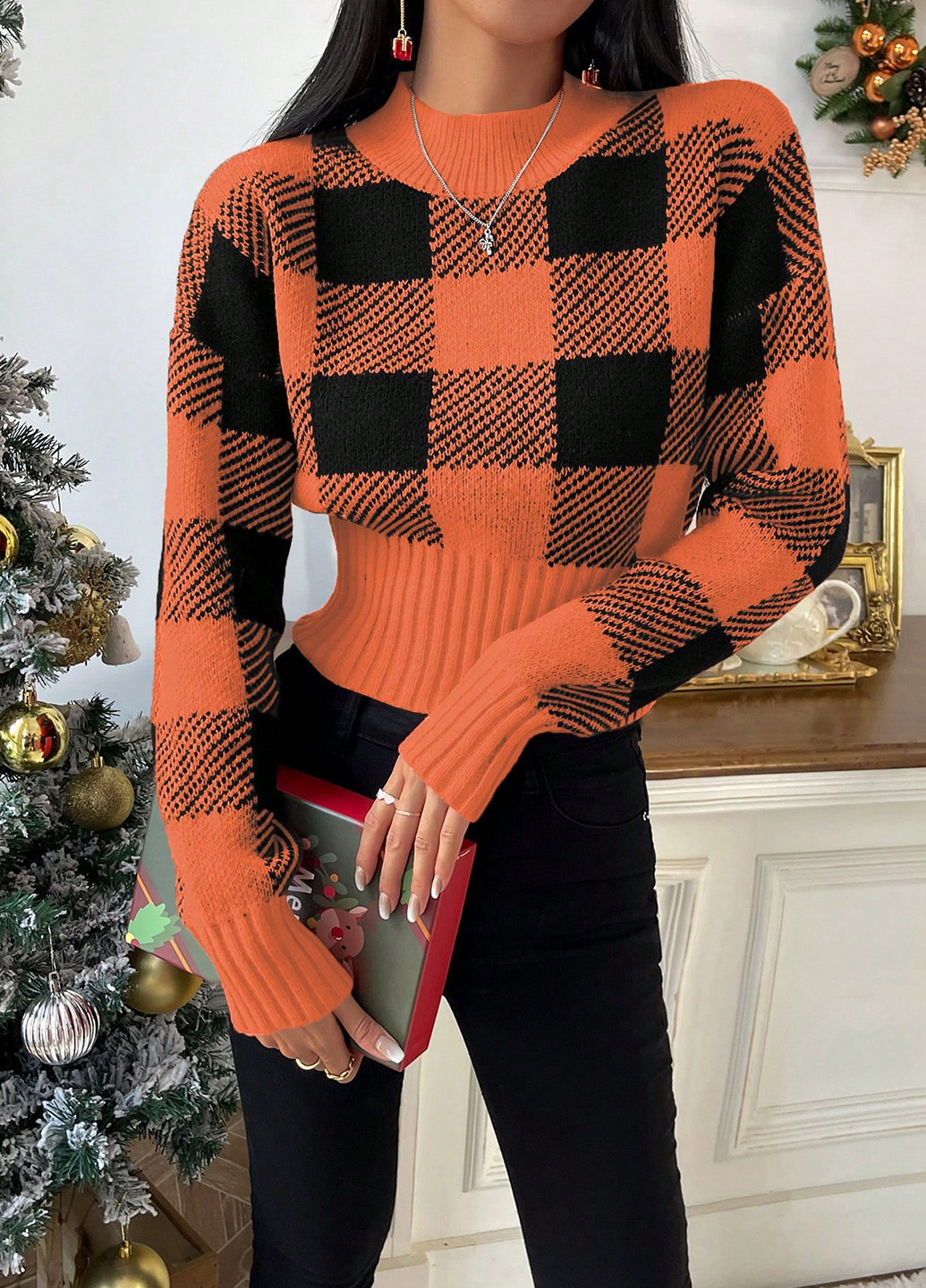 Комбинированный демисезонный джемпер джемпер SHEIN