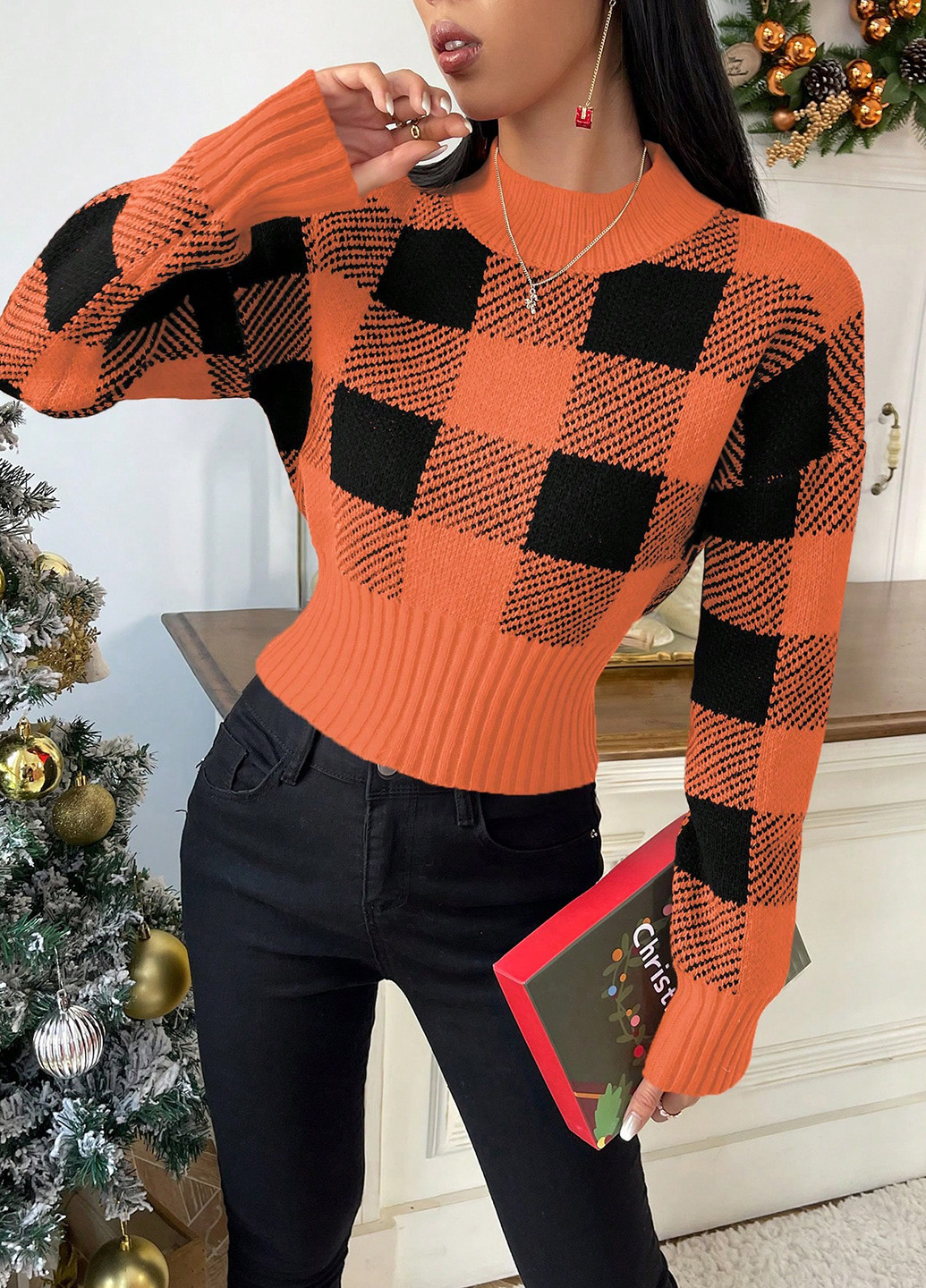 Комбинированный демисезонный джемпер джемпер SHEIN