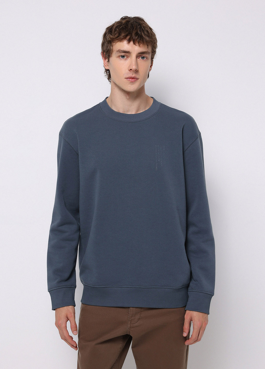 Серо-синий свитшот Colin's однотонный без декора (360767703)