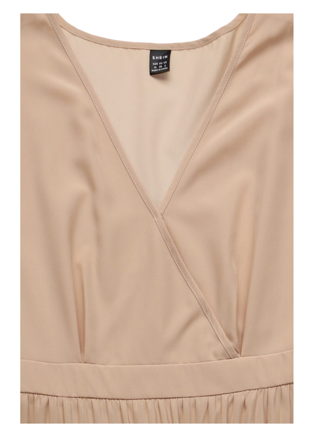 Бежева кежуал сукня кльош, на запах, плісована SHEIN однотонна