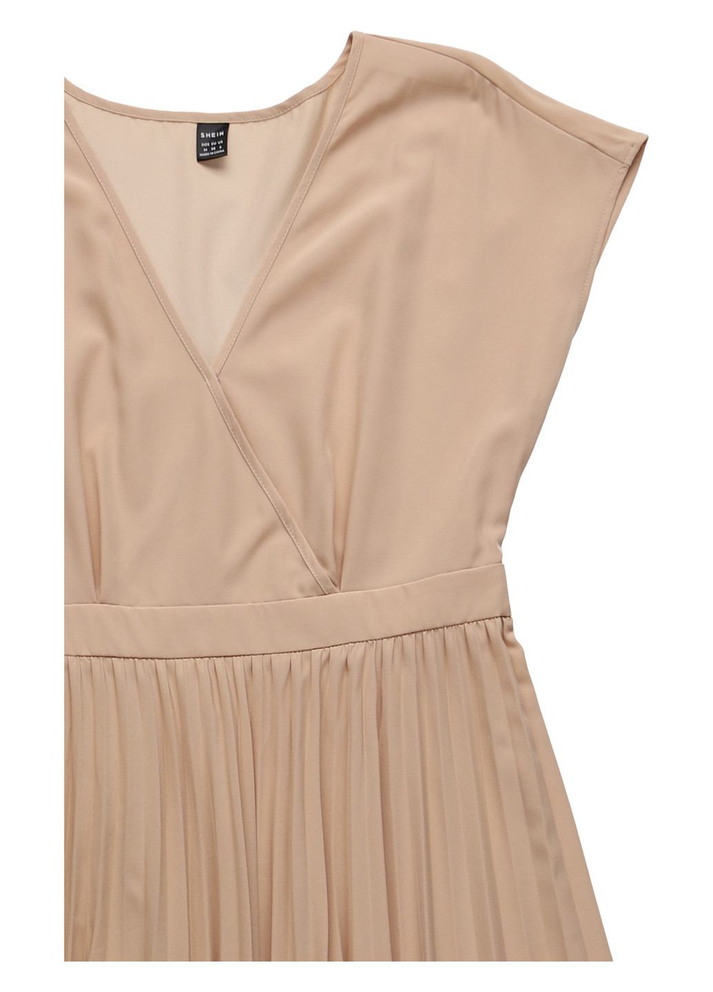 Бежева кежуал сукня кльош, на запах, плісована SHEIN однотонна