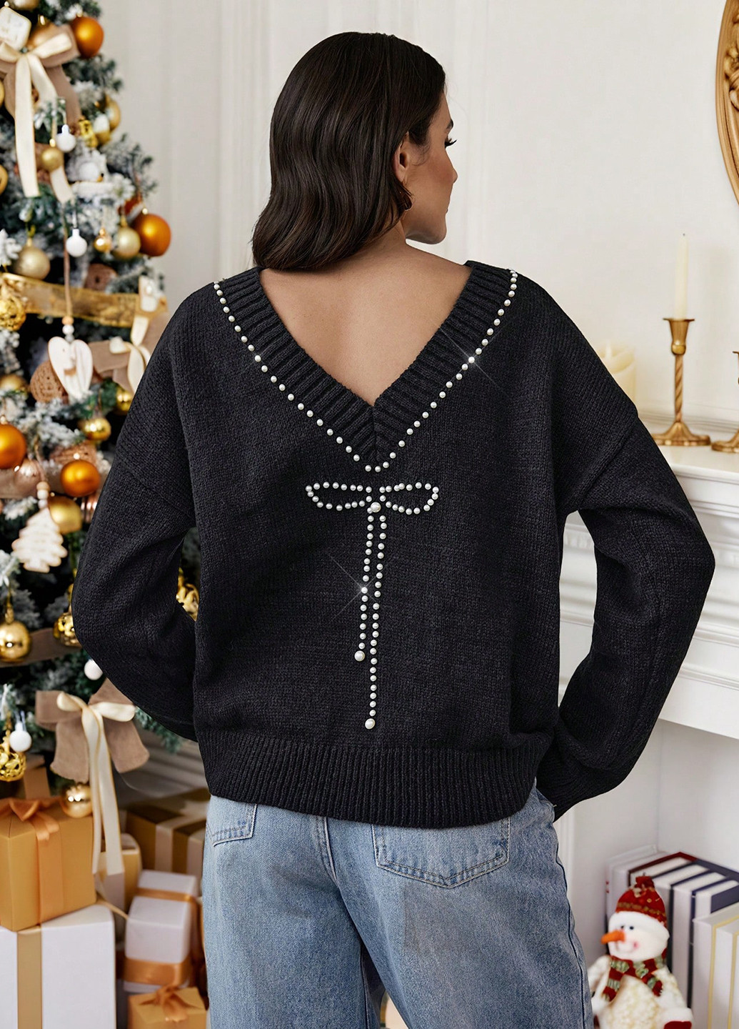 Чорний демісезонний светр SHEIN