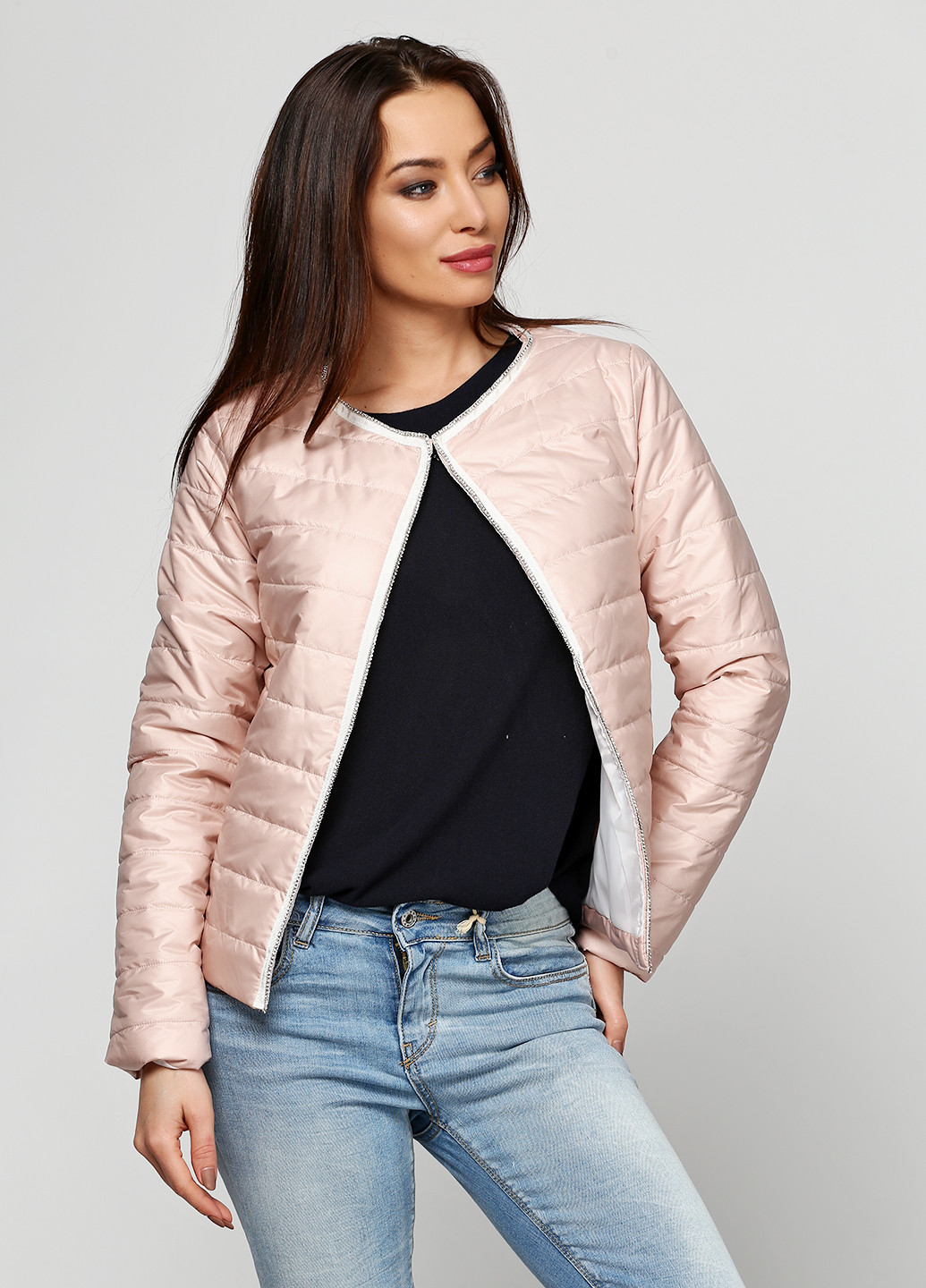 Светло-розовая демисезонная куртка Stile di Italia