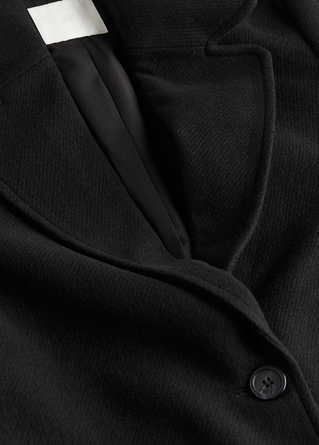 Чорне демісезонне Пальто однобортне H&M