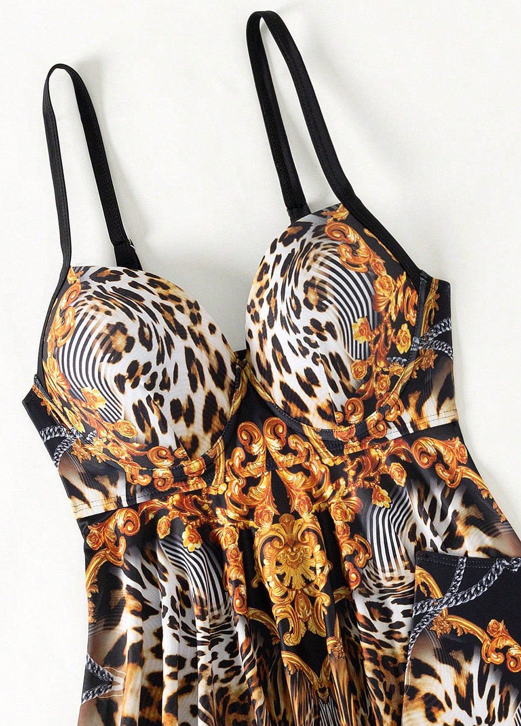 Комбинированный летний купальник (майка, трусики) танкини, раздельный SHEIN