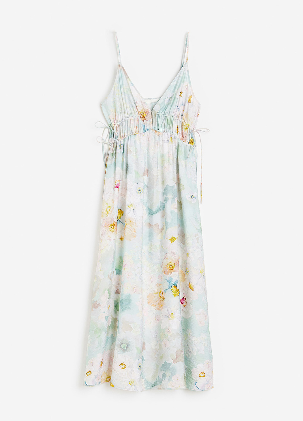 Светло-зеленое кэжуал платье H&M с цветочным принтом