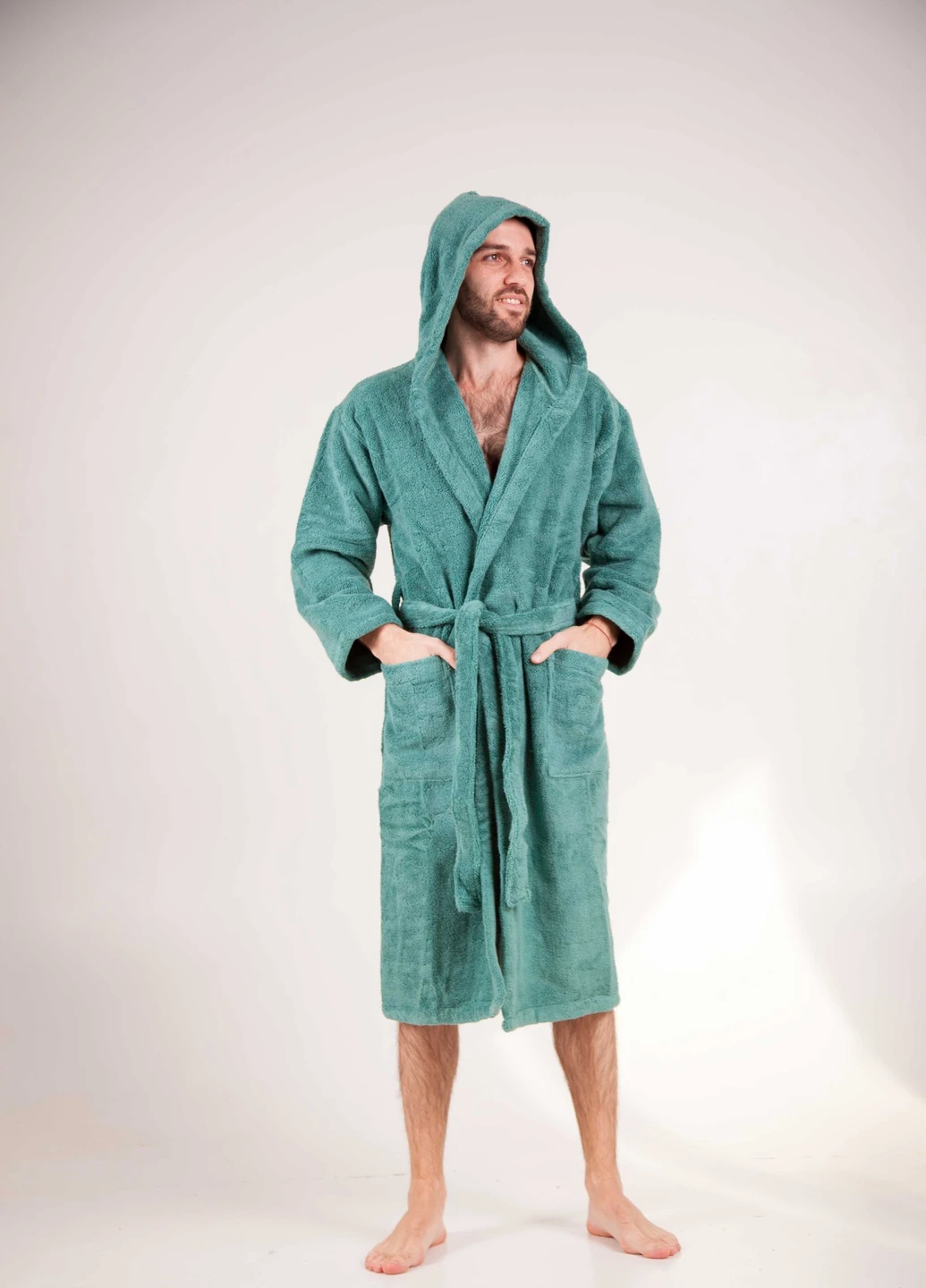 Халат махровий Bella, MicroCotton, однобарвний, зелений, розмір XXXL (3800980992787) Bulgaria-Tex (251707689)
