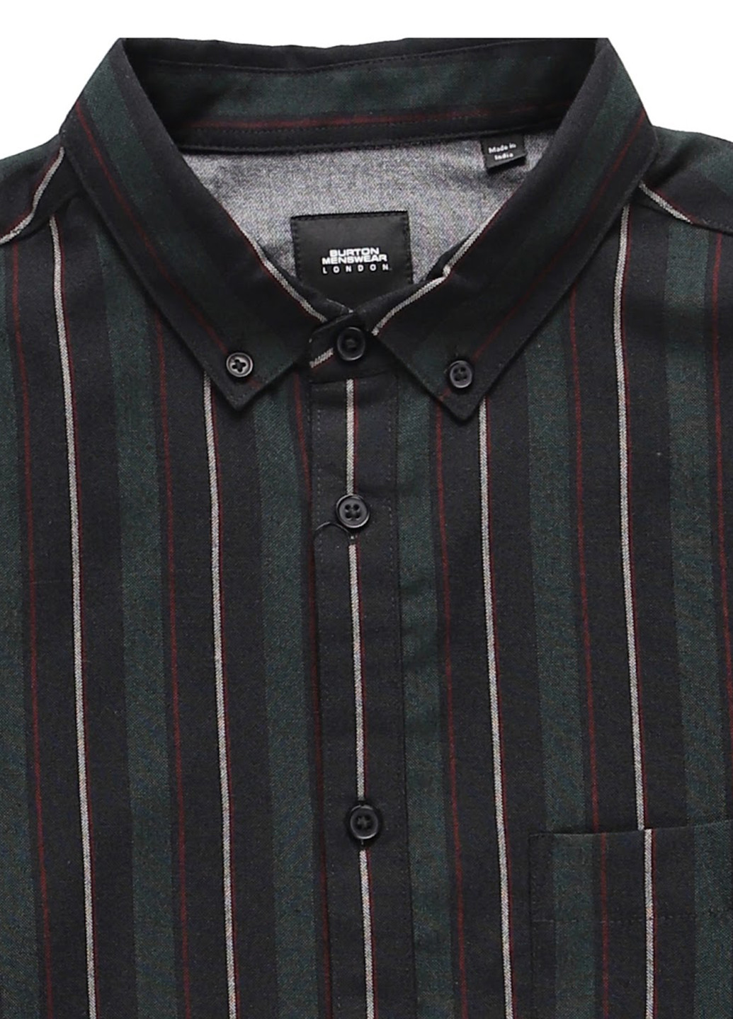 Темно-зеленая кэжуал рубашка в полоску Burton Menswear