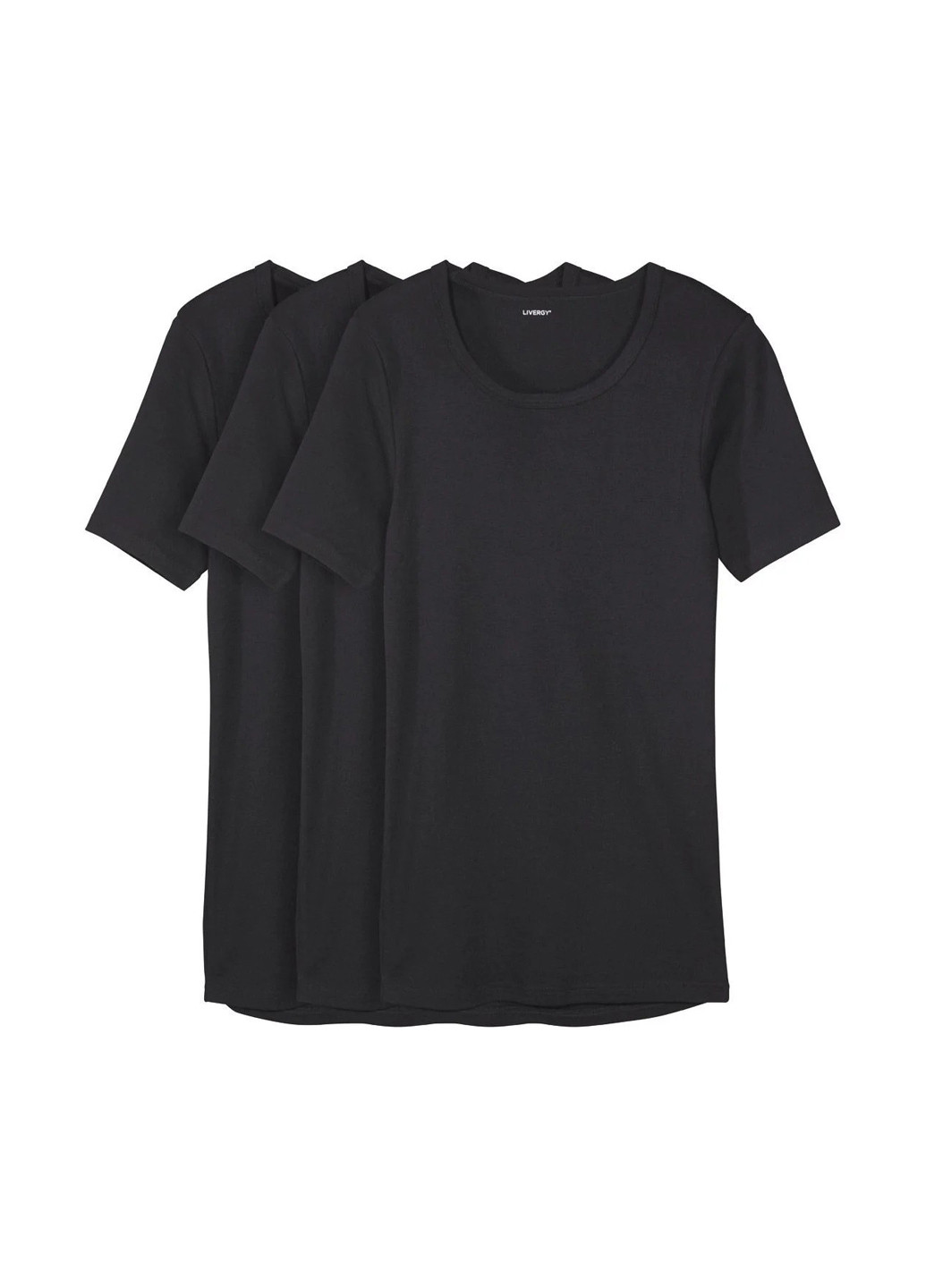 Чорна футболка (3 шт.) з коротким рукавом Livergy