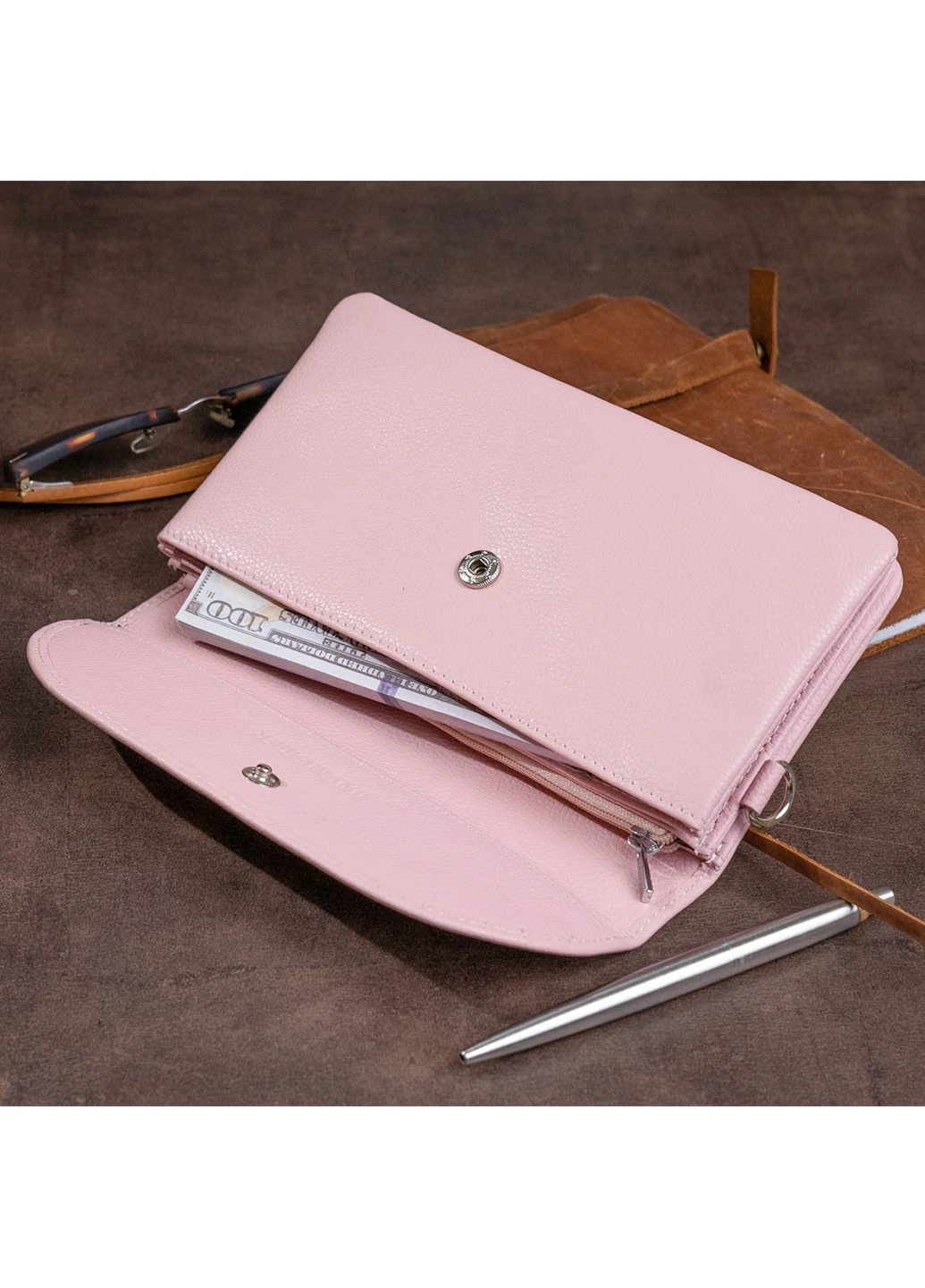 Жіночий шкіряний гаманець-клатч 19х9,5х2,5 см st leather (229460061)