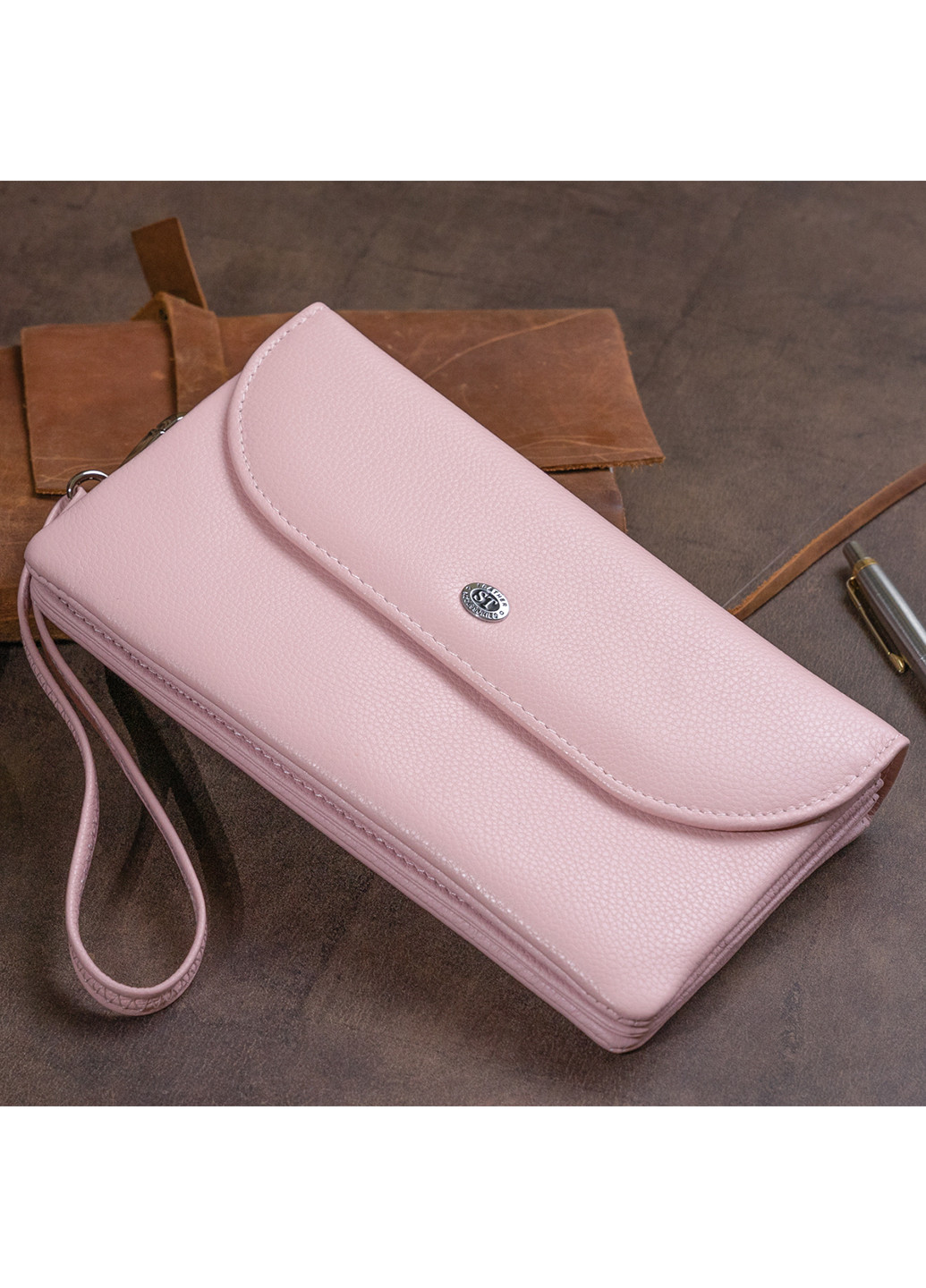 Жіночий шкіряний гаманець-клатч 19х9,5х2,5 см st leather (229460061)