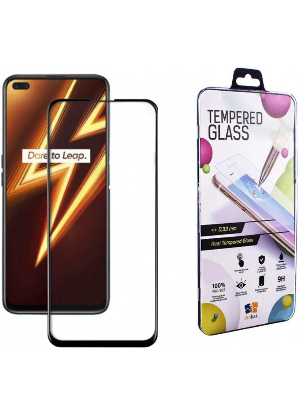 Стекло защитное Realme 6 Pro (Black) (121267) (121267) Drobak (249599695)