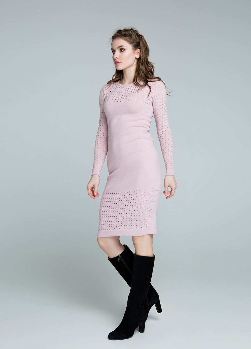 Светло-розовое кэжуал платье Sewel однотонное