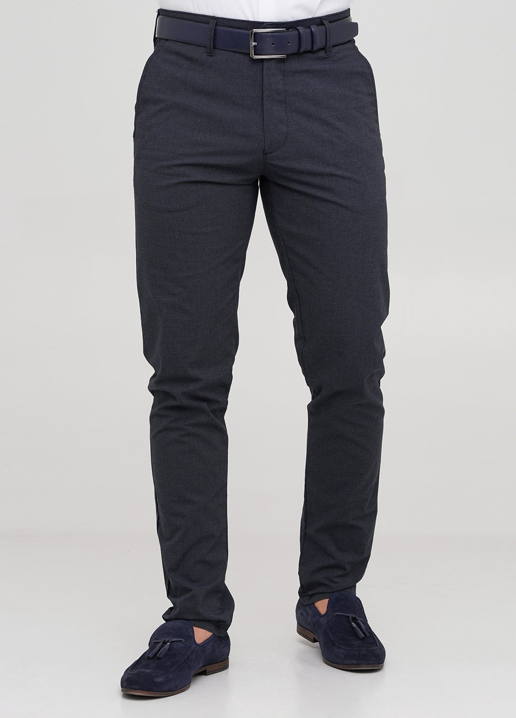 Серо-синие кэжуал демисезонные прямые брюки Trend Collection