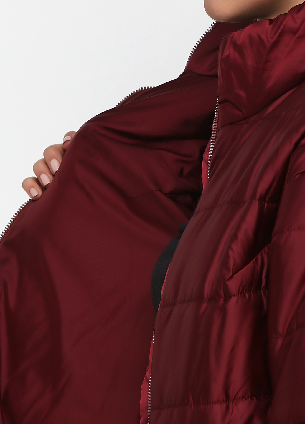Бордовая зимняя куртка Alberto Bini