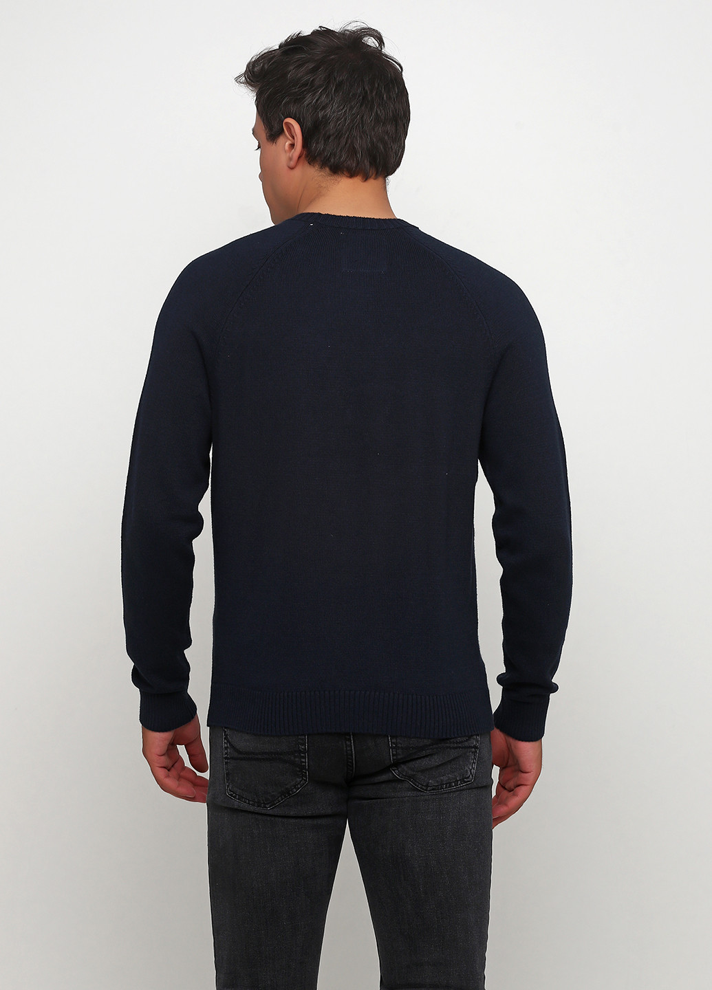 Темно-синий демисезонный свитер джемпер Hollister