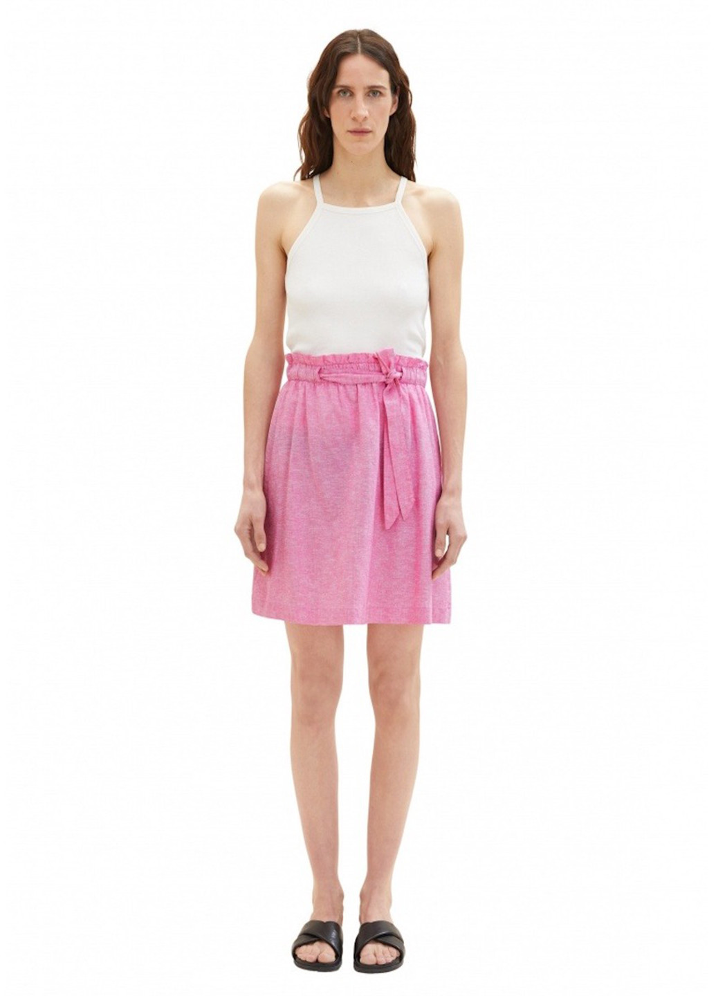 Розовая кэжуал однотонная юбка Tom Tailor
