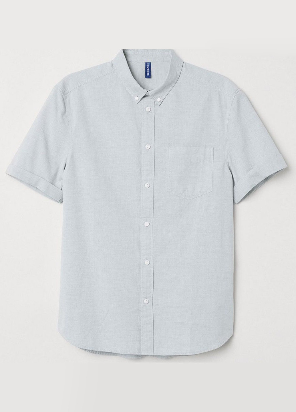 Серо-голубой кэжуал рубашка однотонная H&M