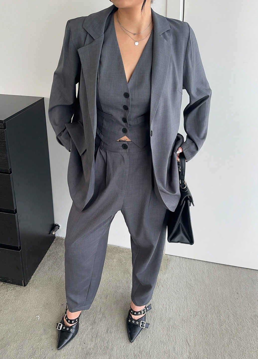 Костюм (жакет, жилет, штани) SHEIN (340304738)