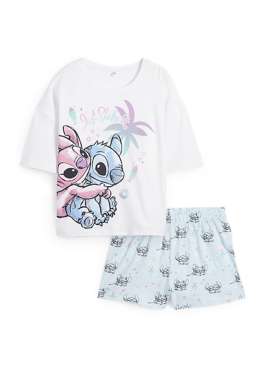 Біла всесезон піжама (футболка, шорти) футболка + шорти C&A