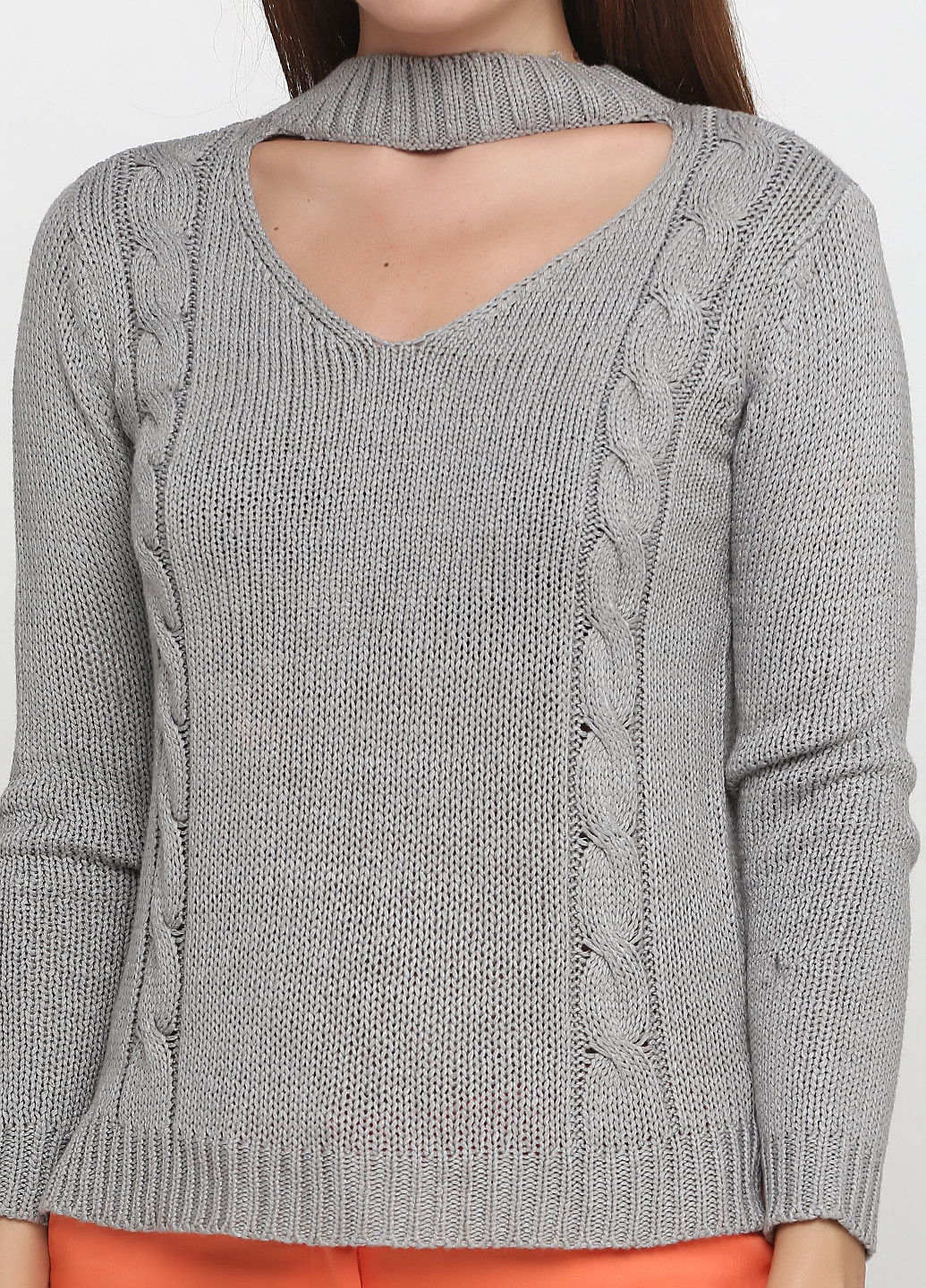 Серый демисезонный пуловер пуловер Alya by Francesca`s
