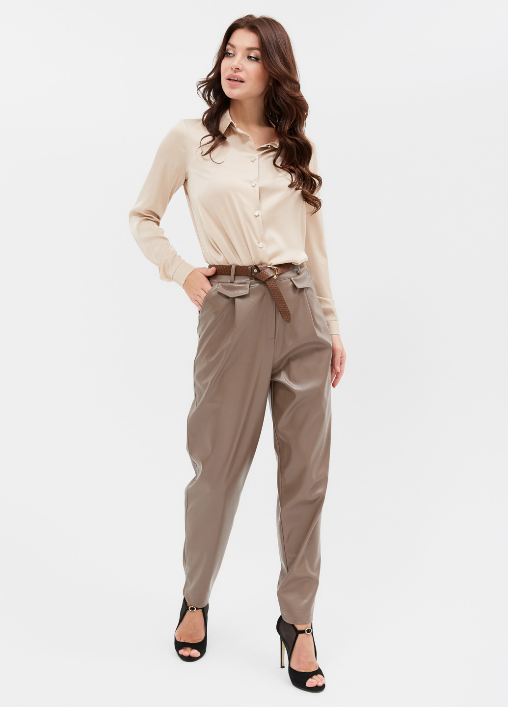Светло-коричневые кэжуал демисезонные брюки ST-Seventeen