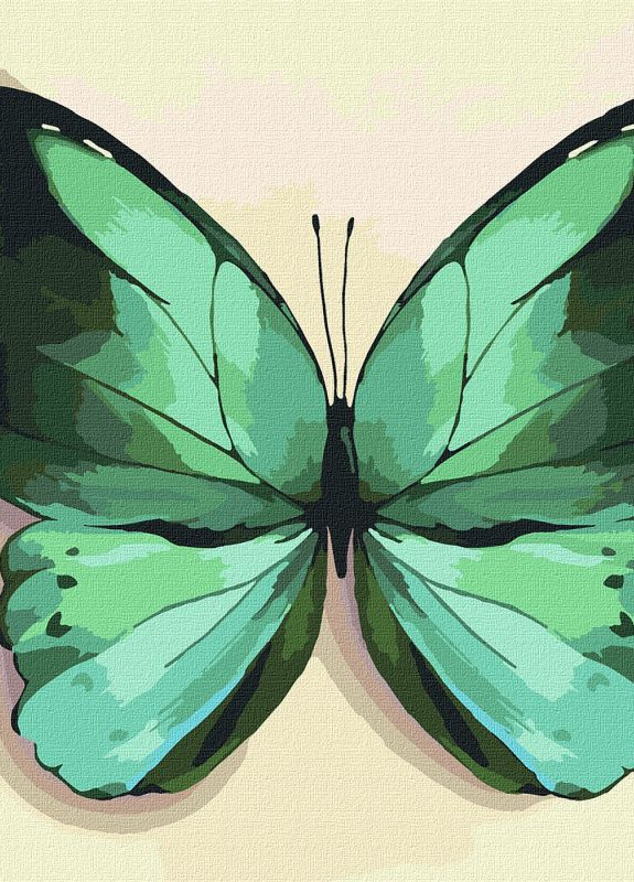 Картина за номерами. Зелений метелик. 25х25см. KHO4208. Ідейка Идейка (253484154)