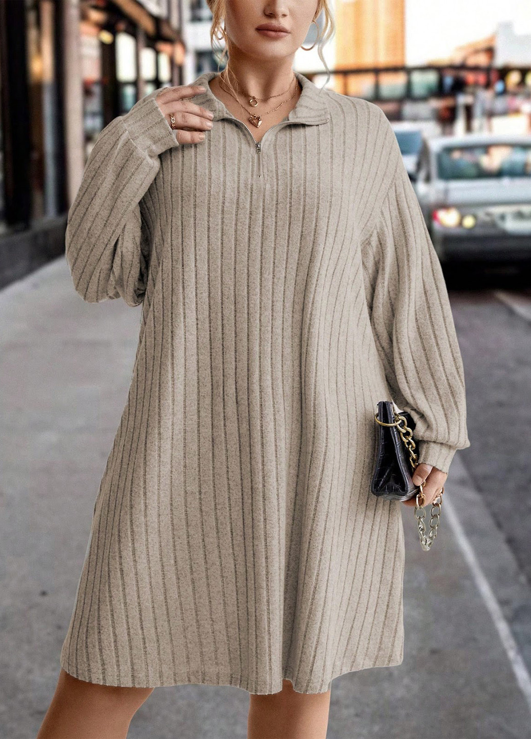 Бежева кежуал сукня SHEIN меланжева