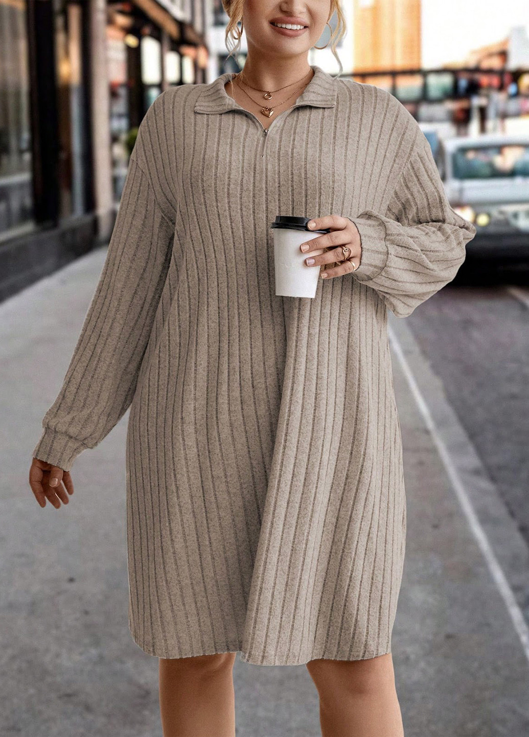 Бежева кежуал сукня SHEIN меланжева