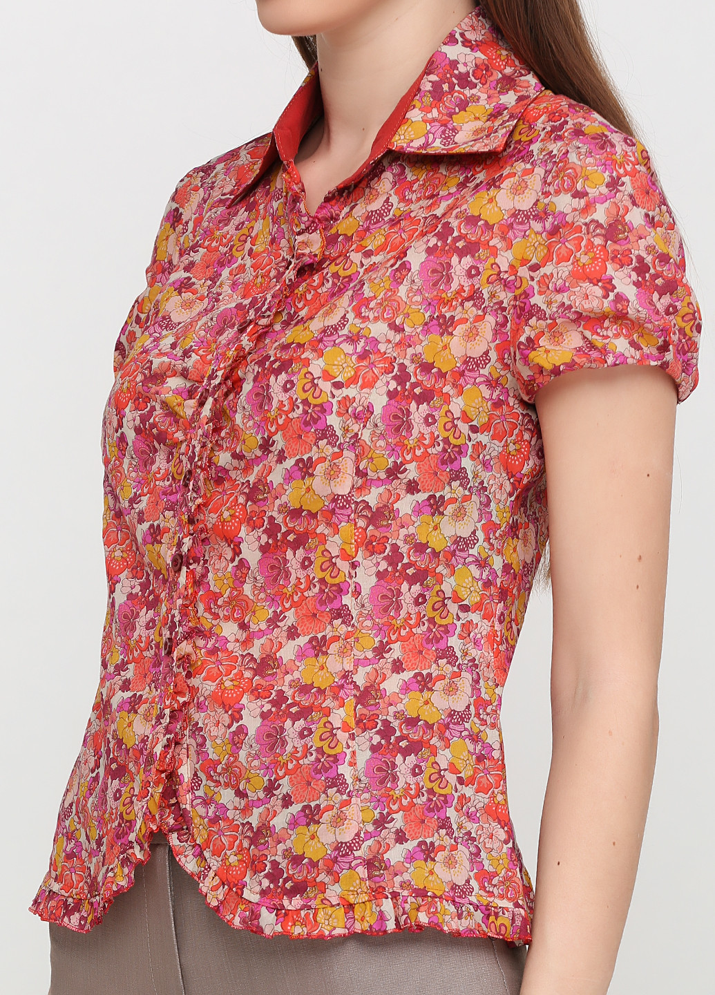 Терракотовая летняя блуза Stefanie L