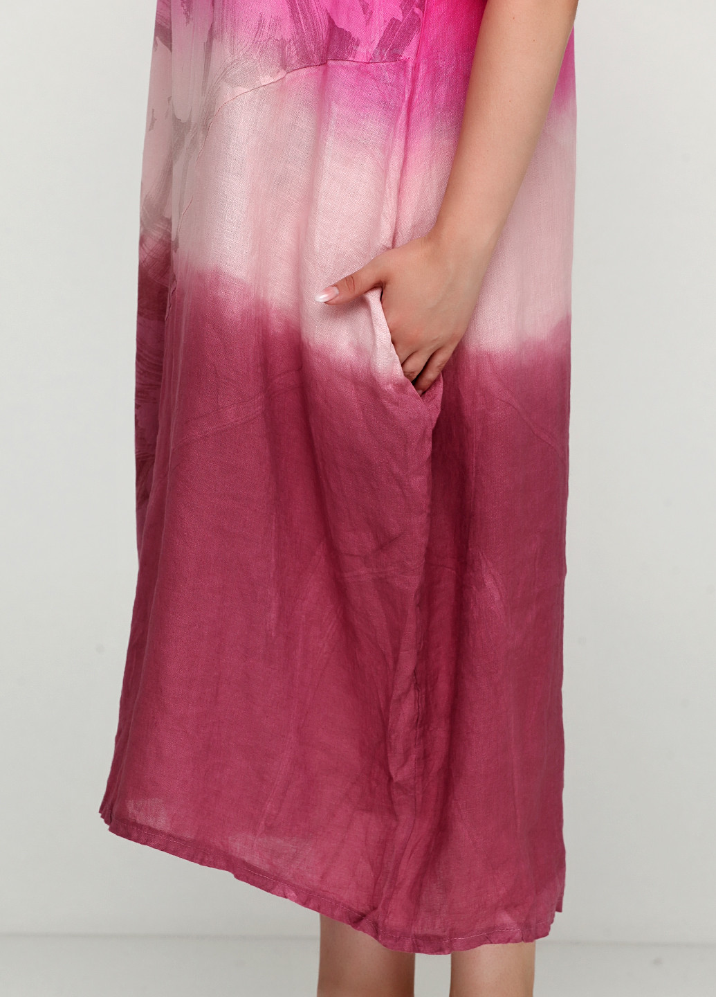 Розовое кэжуал платье F4 градиентное ("омбре")