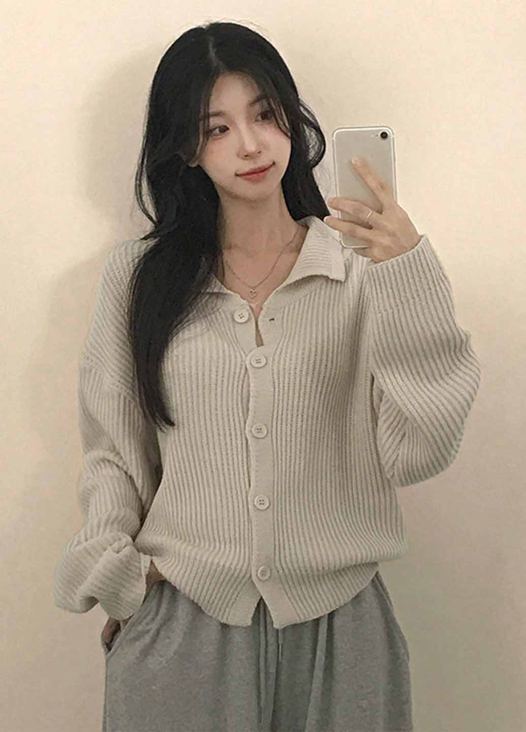 Кремовый демисезонный кардиган SHEIN