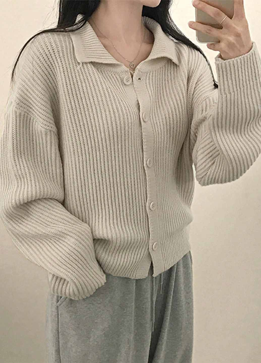 Кремовый демисезонный кардиган SHEIN