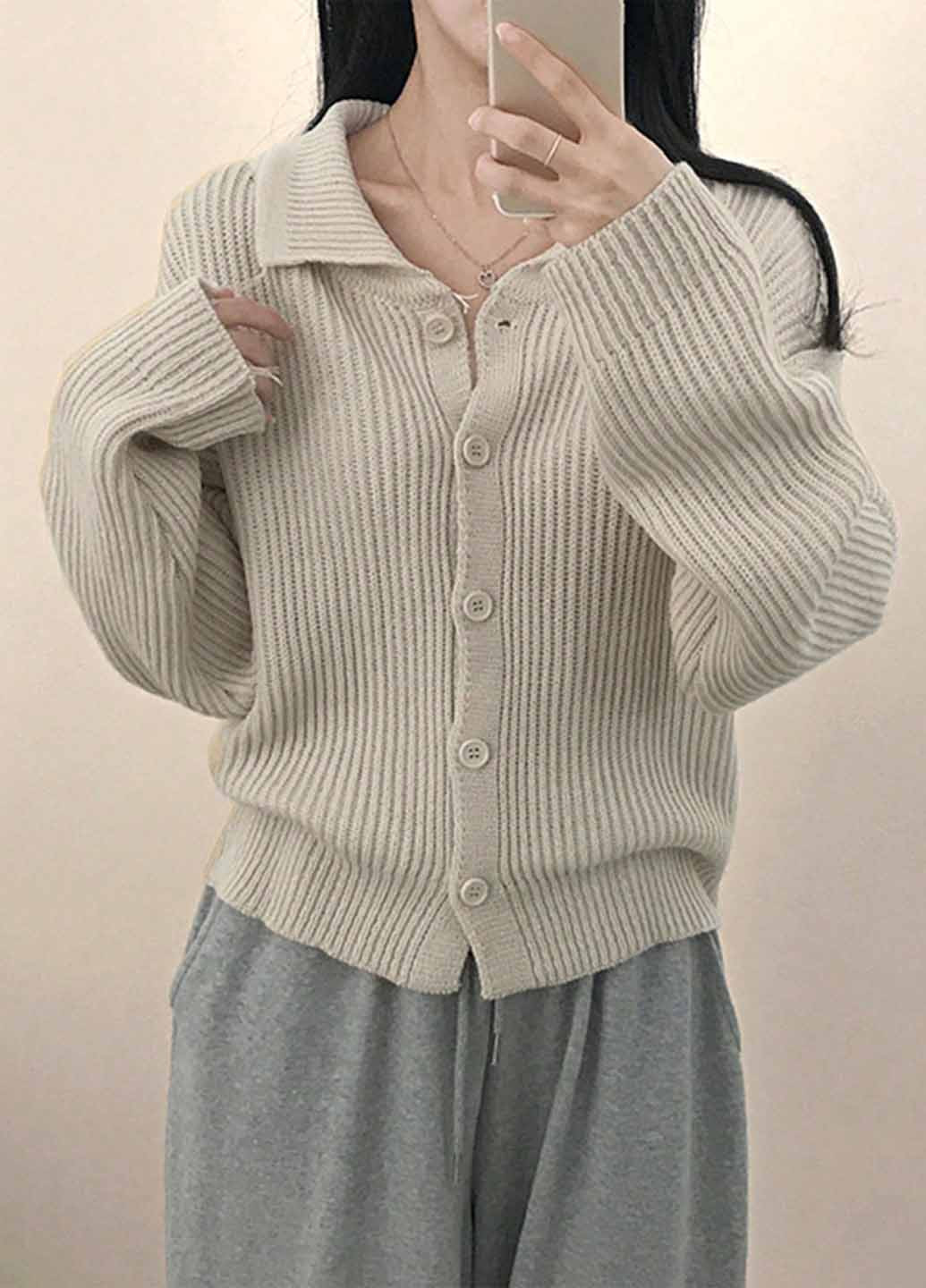 Кремовый демисезонный кардиган SHEIN