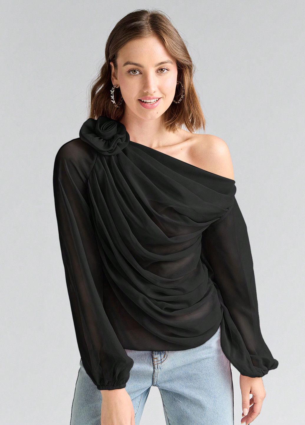 Чорна блуза SHEIN