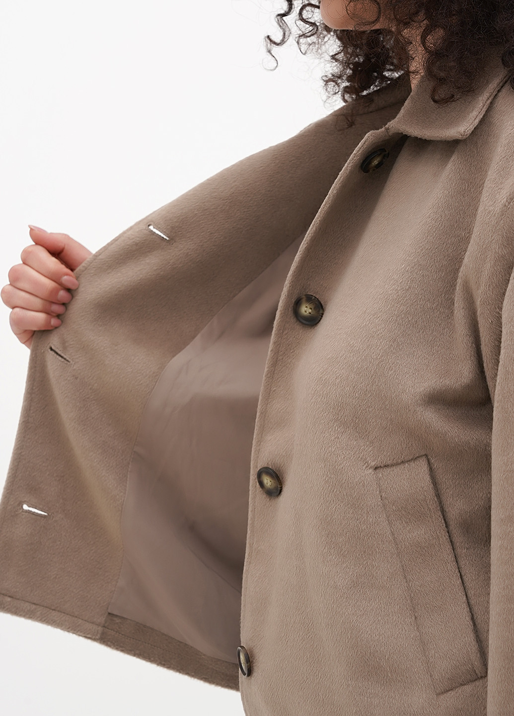 Серо-коричневое Кэжуал полупальто однобортное Monki однотонное